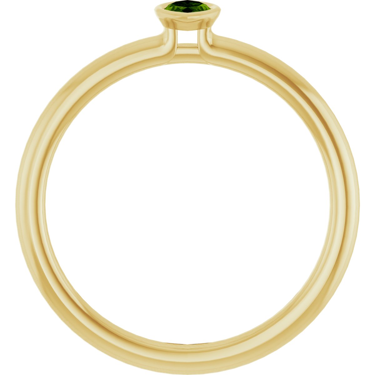 Imitation Peridot Stackable Ring - Yellow Gold