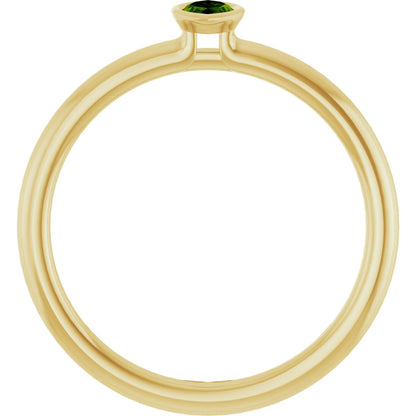 Imitation Peridot Stackable Ring - Yellow Gold