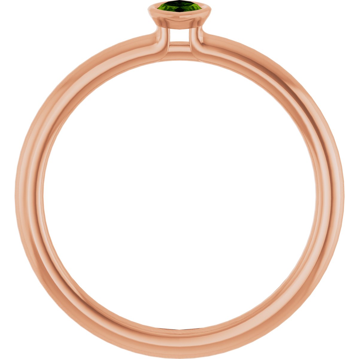 Imitation Peridot Stackable Ring - Rose Gold
