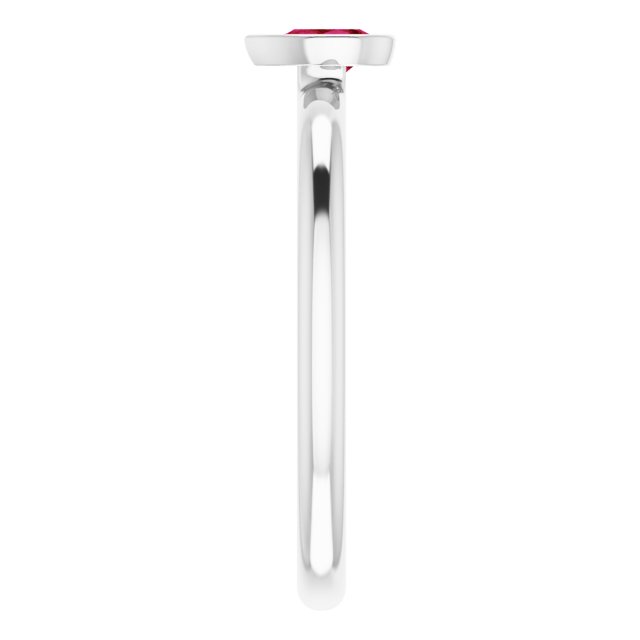 Lab-Grown Ruby Stackable Ring - White Gold