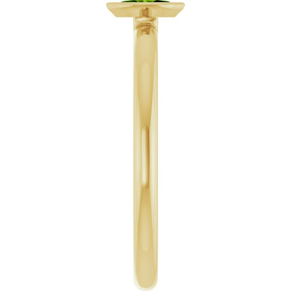 Imitation Peridot Stackable Ring - Yellow Gold