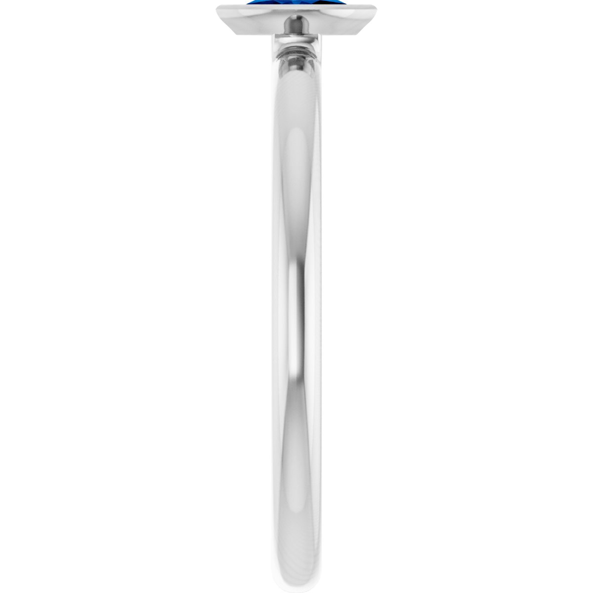 Lab-Grown Blue Sapphire Stackable Ring - White Gold