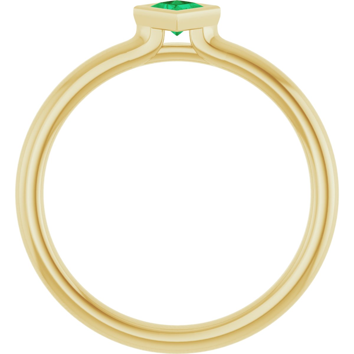 Lab-Grown Emerald Stackable Ring - Yellow Gold