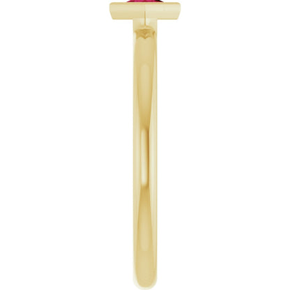 Lab-Grown Ruby Stackable Ring - Yellow Gold