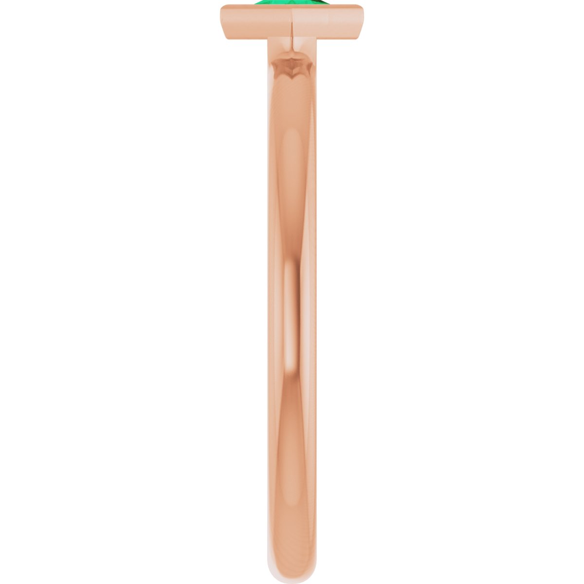 Lab-Grown Emerald Stackable Ring - Rose Gold