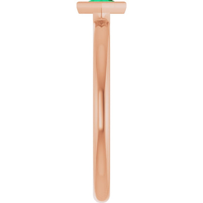 Lab-Grown Emerald Stackable Ring - Rose Gold