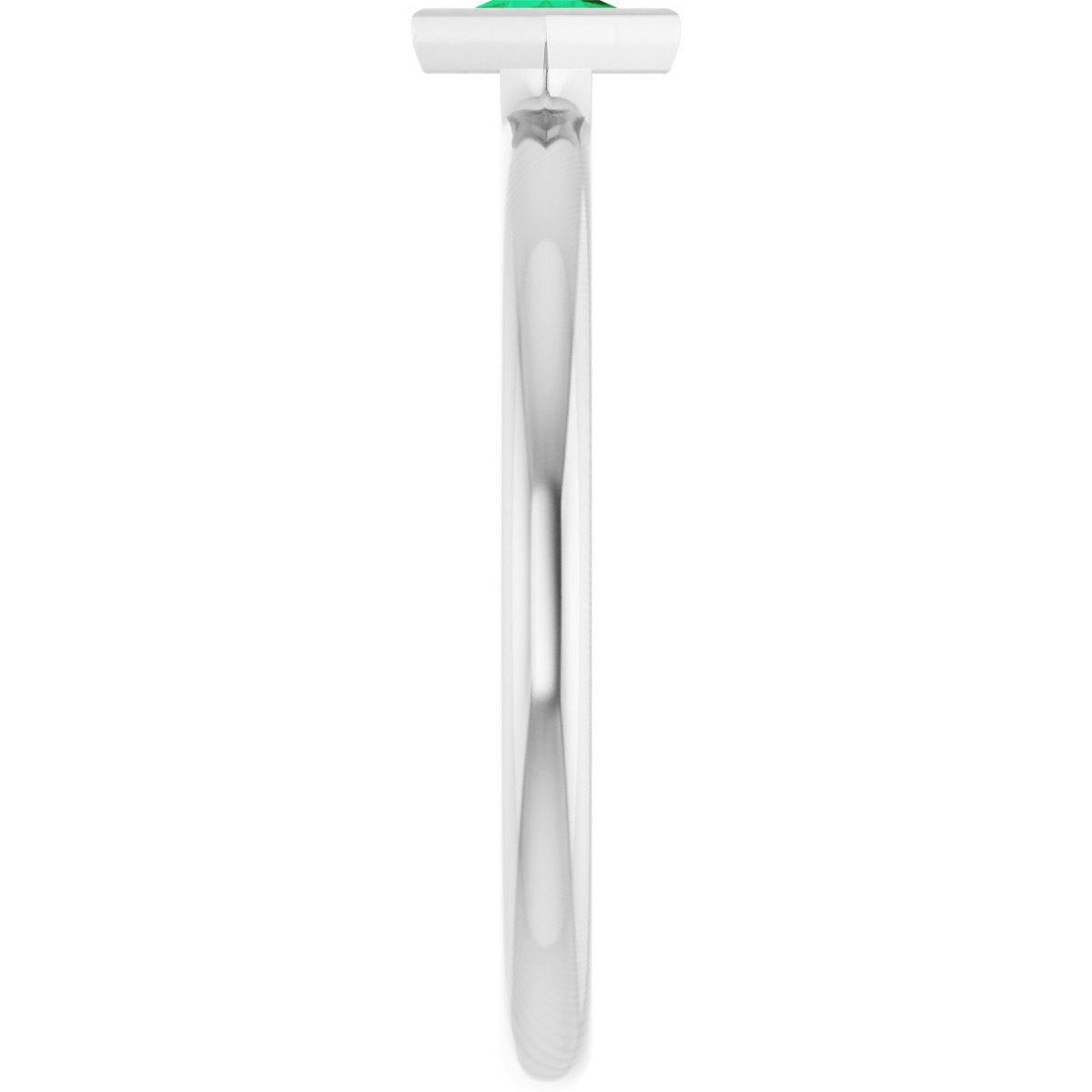 Lab-Grown Emerald Stackable Ring - White Gold