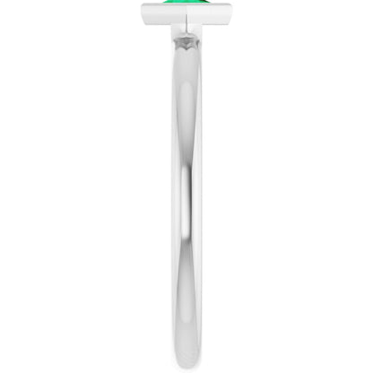 Lab-Grown Emerald Stackable Ring - White Gold