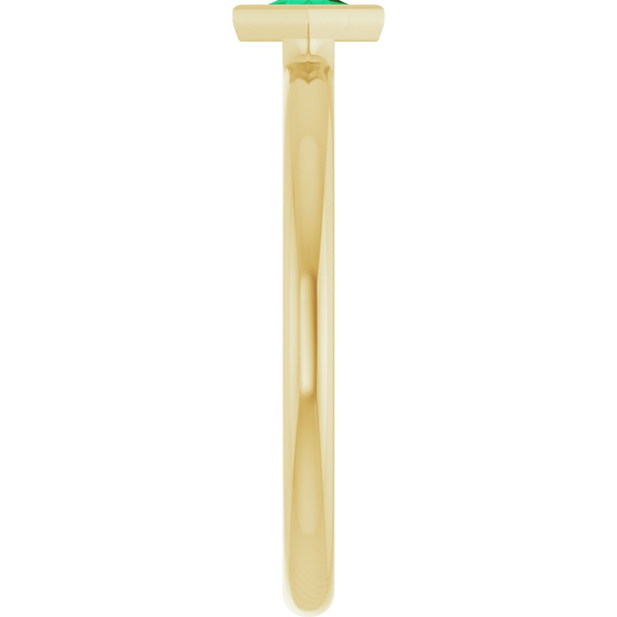 Lab-Grown Emerald Stackable Ring - Yellow Gold