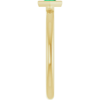 Lab-Grown Emerald Stackable Ring - Yellow Gold