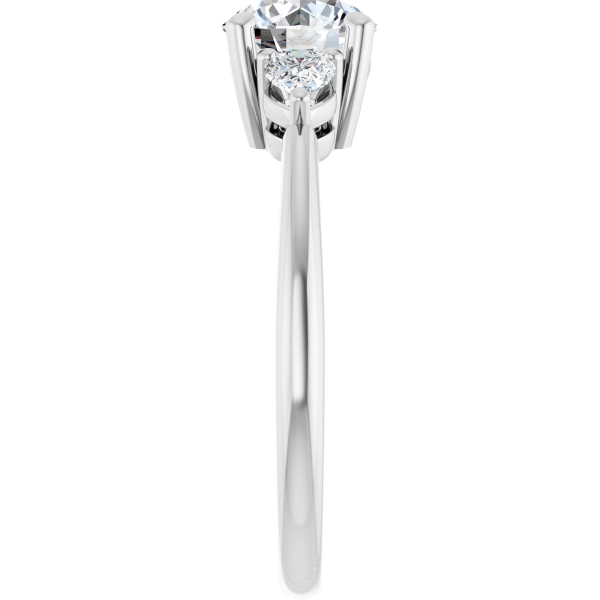 2 3/4 Ctw Emerald Lab-Grown Diamond Engagement Ring - White Gold - Lab Grown Diamond