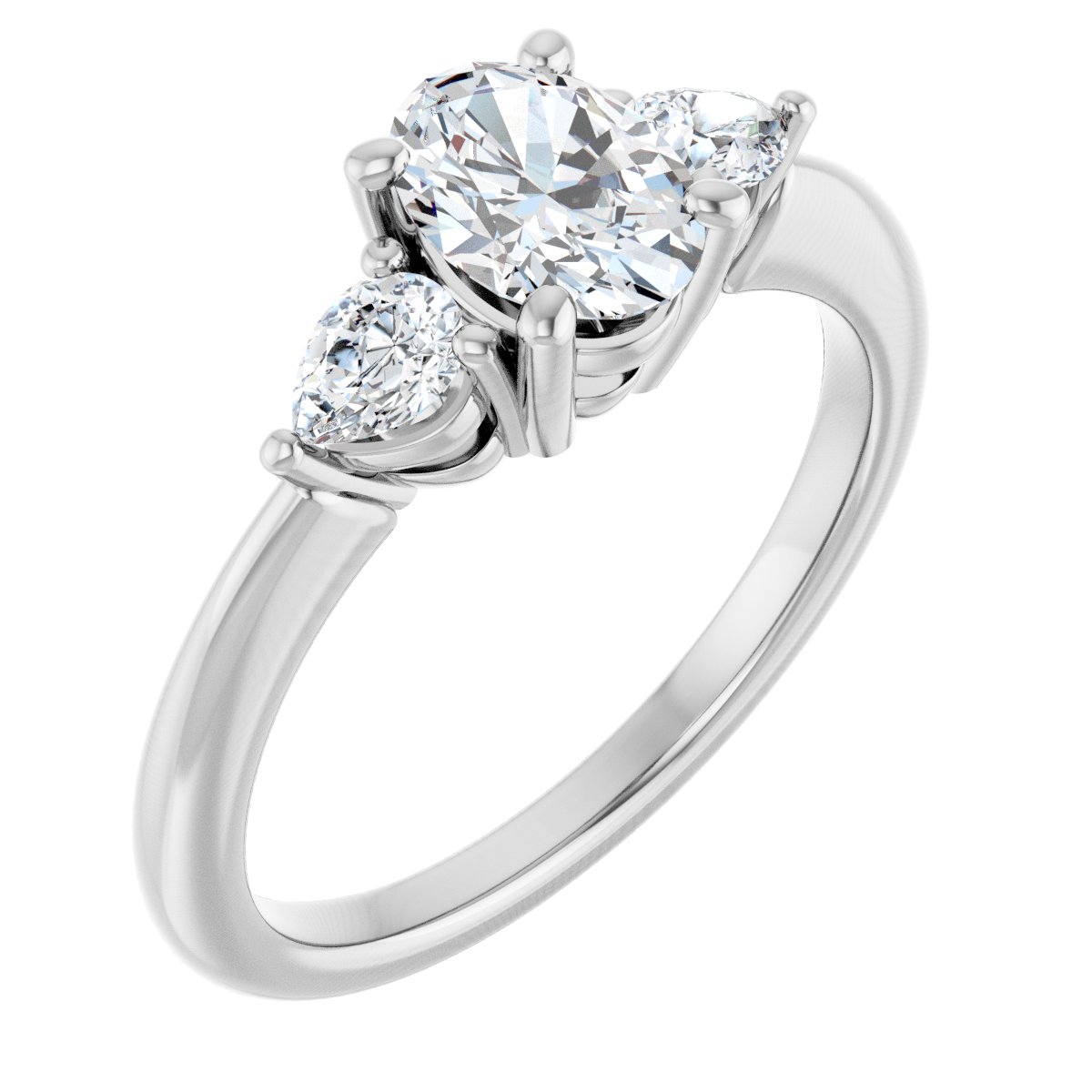 1 Ctw Oval Lab-Grown Diamond Engagement Ring