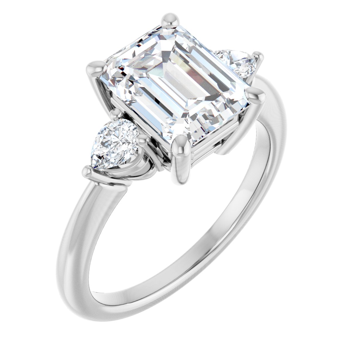 2 3/4 Ctw Emerald Lab-Grown Diamond Engagement Ring