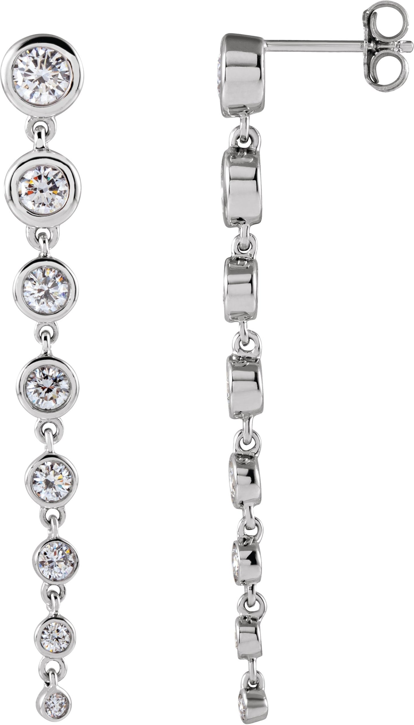 1 3/4 Ctw Lab-Grown Diamond Graduated Earrings
