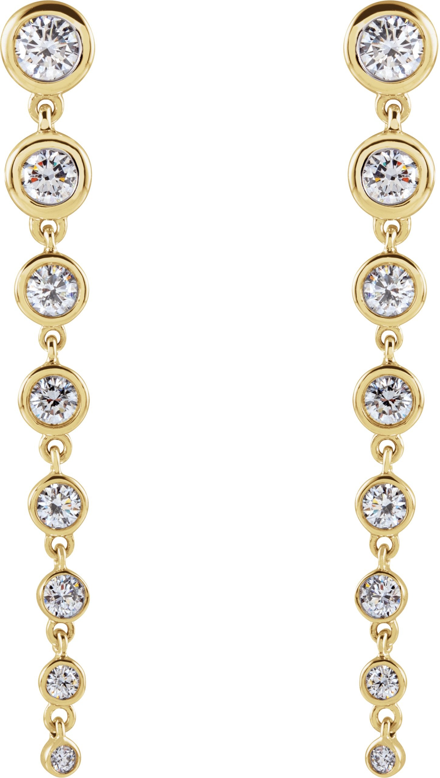 1 3/4 Ctw Lab-Grown Diamond Graduated Earrings - Yellow Gold - Lab Grown Diamond