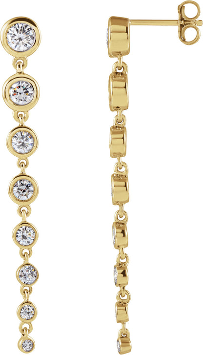 1 3/4 Ctw Lab-Grown Diamond Graduated Earrings - Lab Grown Diamond