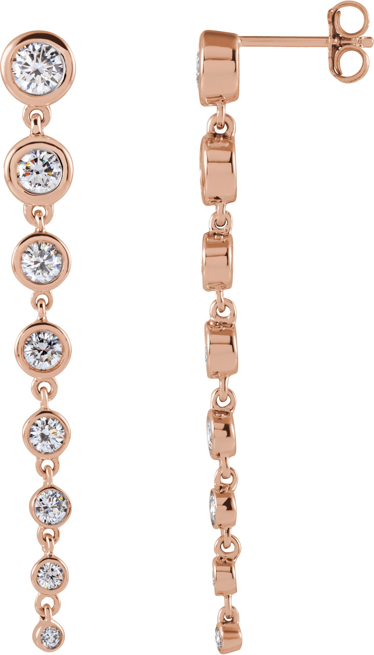 1 3/4 Ctw Lab-Grown Diamond Graduated Earrings