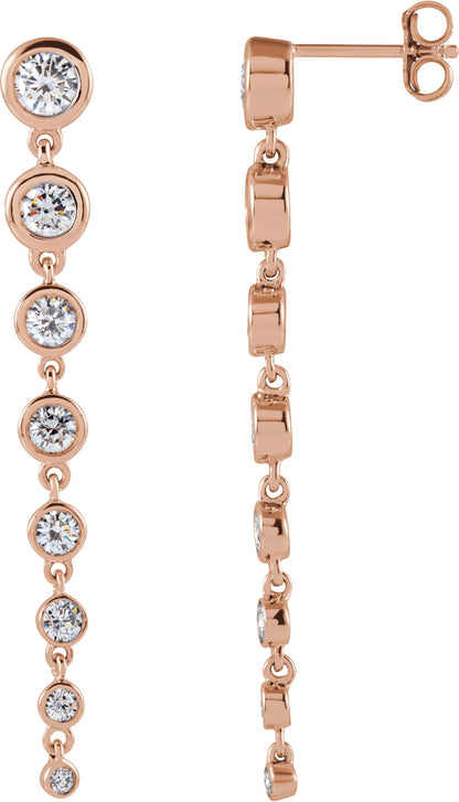 1 3/4 Ctw Lab-Grown Diamond Graduated Earrings
