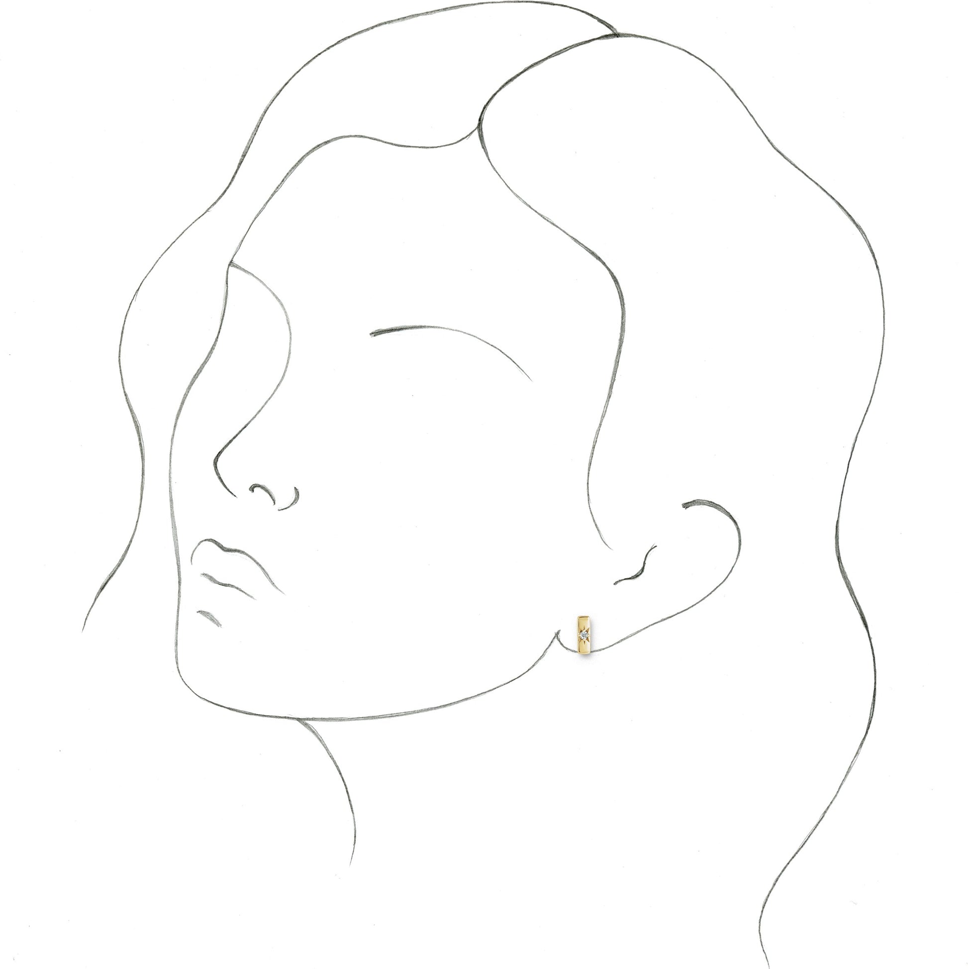 .07 Ctw Lab-Grown Diamond Bar Earrings - Rose Gold - Lab Grown Diamond