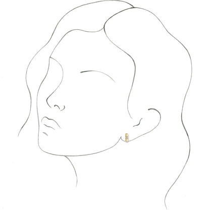 .07 Ctw Lab-Grown Diamond Bar Earrings - Rose Gold - Lab Grown Diamond