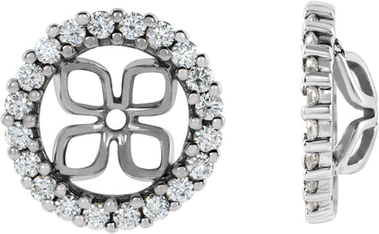 1/2 Ctw Lab Grown Diamond Earring Jackets For Pearl Studs - Lab Grown Diamond