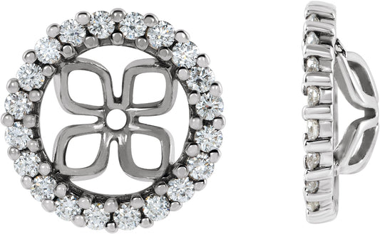 1/2 Ctw Lab Grown Diamond Earring Jackets For Pearl Studs - Lab Grown Diamond