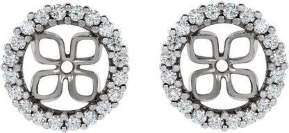 1/2 Ctw Lab Grown Diamond Earring Jackets For Pearl Studs - Yellow Gold - Lab Grown Diamond
