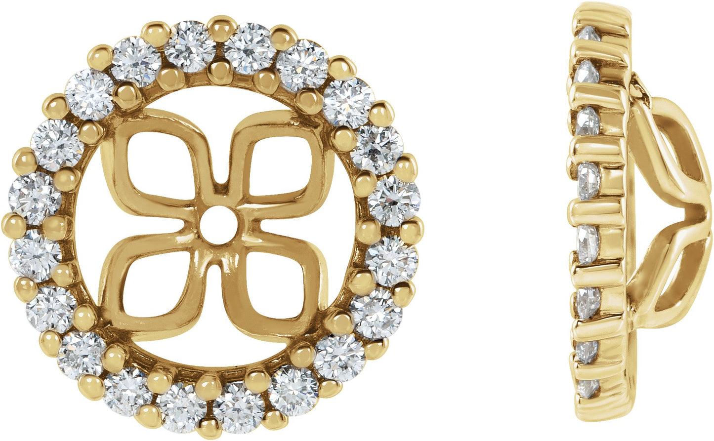 1/2 Ctw Lab Grown Diamond Earring Jackets For Pearl Studs