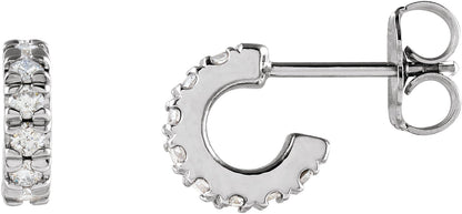 1/4 Ctw Lab-Grown Diamond French-Set C-Hoop Earrings