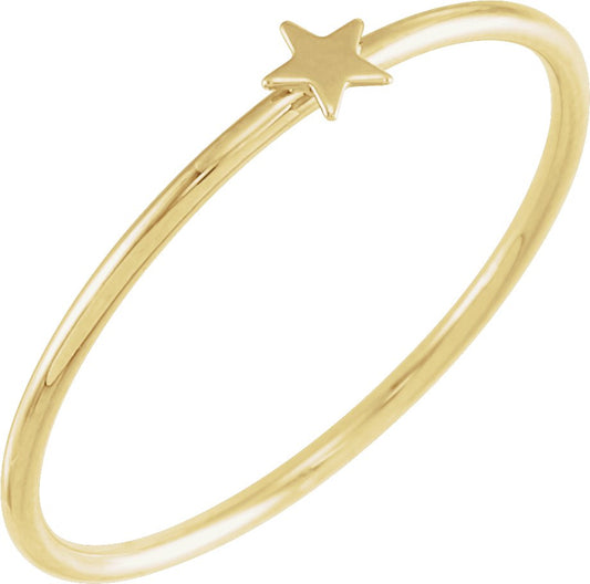 Stackable Star Ring - Yellow Gold