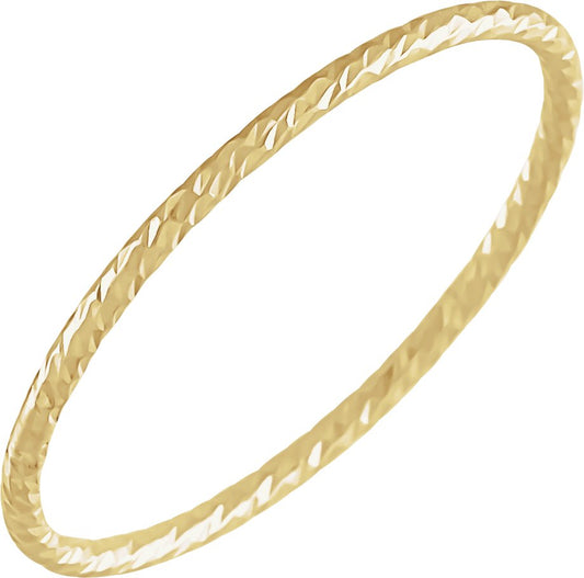 Faceted Stackable Ring Size 7 - Yellow Gold