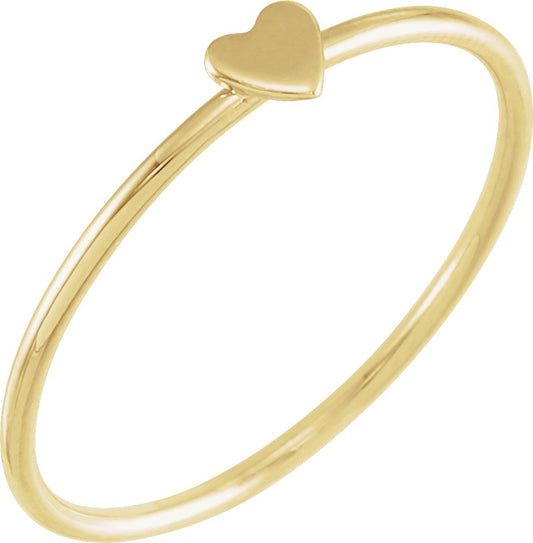 Stackable Heart Ring Size 7 - Yellow Gold