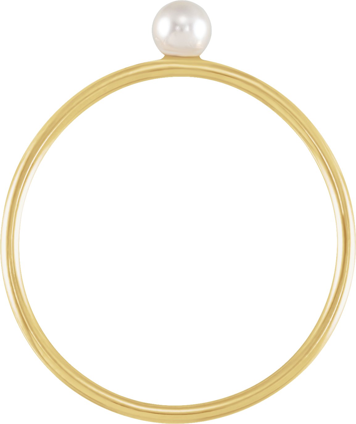 Imitation White Seed Pearl - Yellow Gold