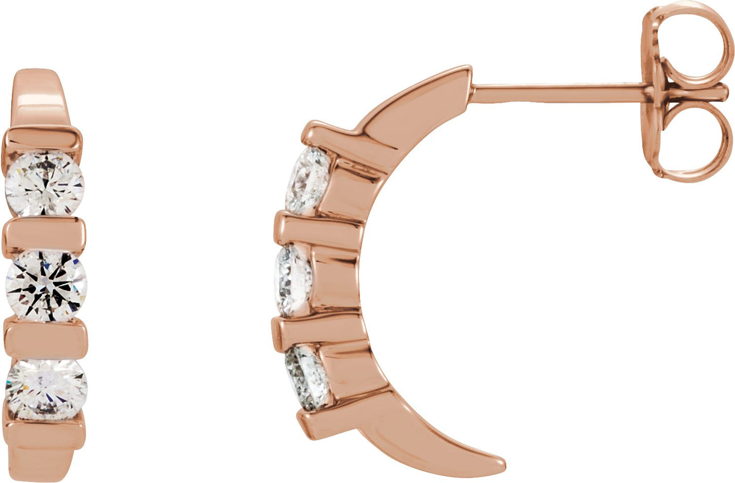 1/2 Ctw Lab-Grown Diamond Earrings - Rose Gold - Lab Grown Diamond
