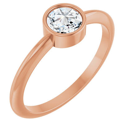 5 mm Stuller Rose-Cut Lab-Grown Moissanite Stackable Ring - Rose Gold
