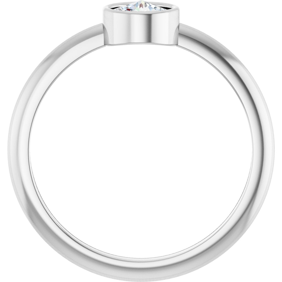 5 mm Stuller Rose-Cut Lab-Grown Moissanite Stackable Ring - White Gold