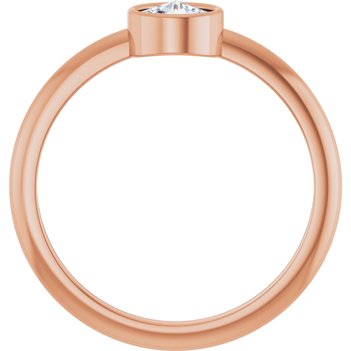 5 mm Stuller Rose-Cut Lab-Grown Moissanite Stackable Ring - Rose Gold