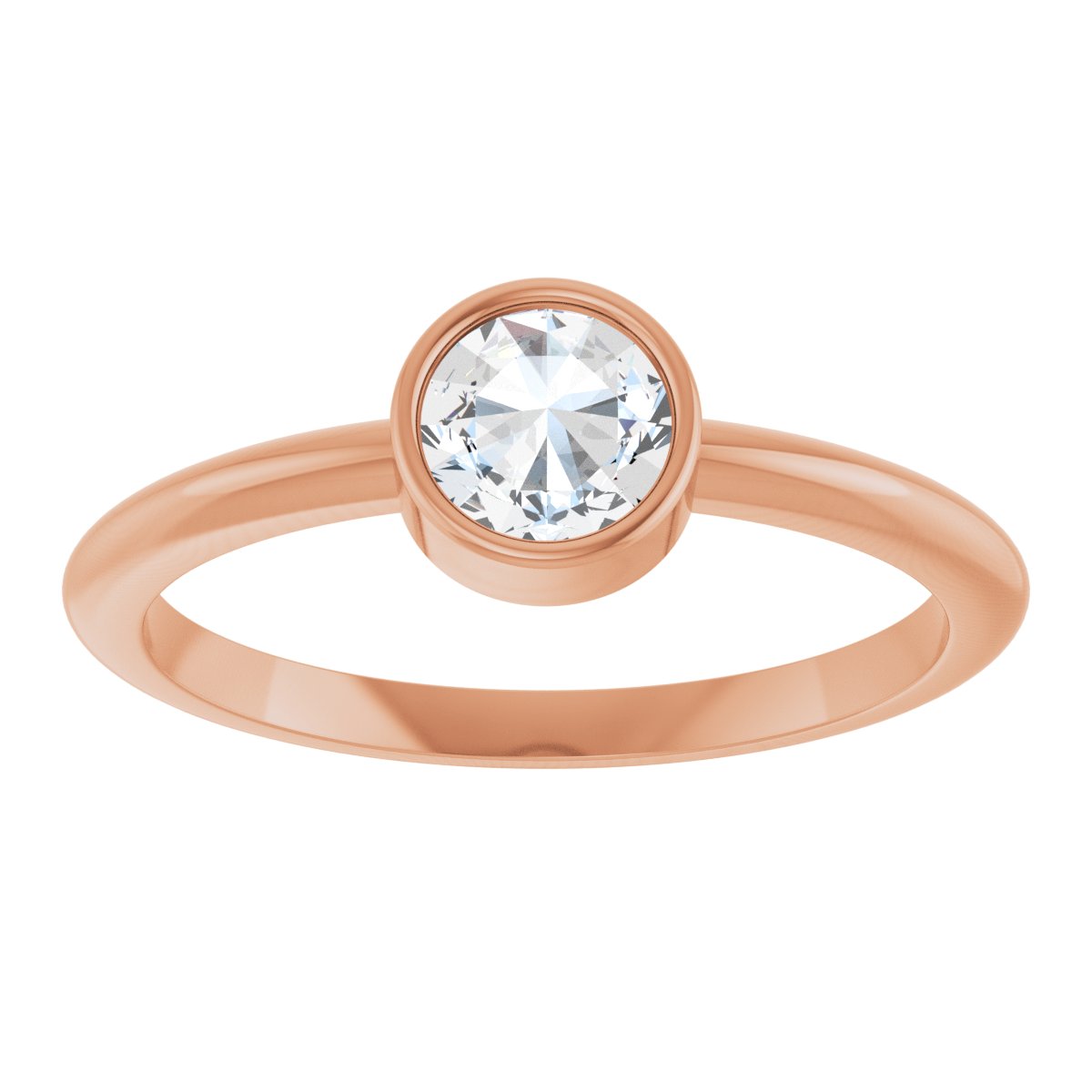 5 mm Stuller Rose-Cut Lab-Grown Moissanite Stackable Ring - Rose Gold