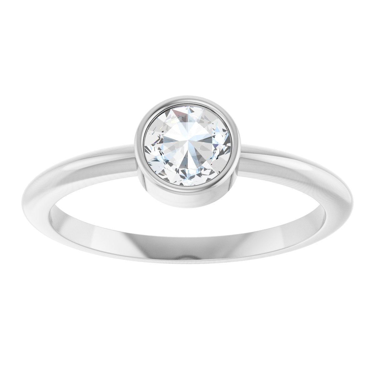 5 mm Stuller Rose-Cut Lab-Grown Moissanite Stackable Ring - White Gold