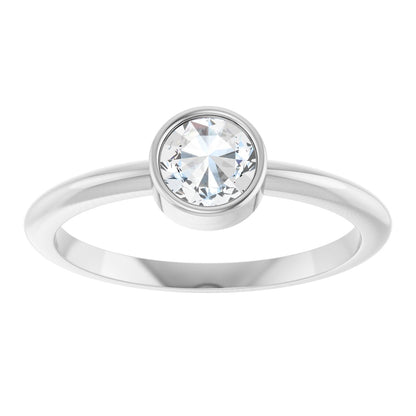 5 mm Stuller Rose-Cut Lab-Grown Moissanite Stackable Ring - White Gold