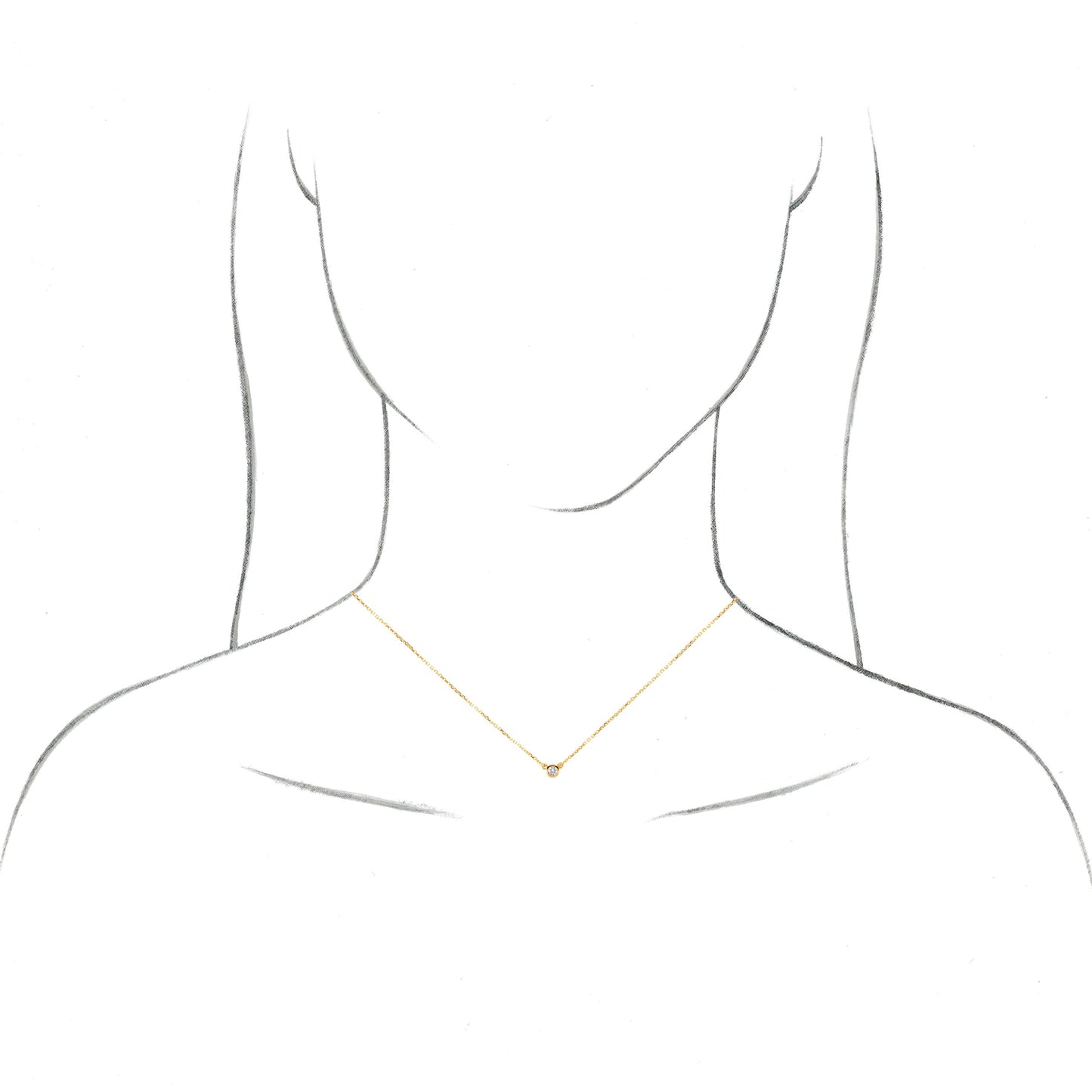 1/2 Ct Lab Grown Diamond Solitaire Necklace - Lab Grown Diamond