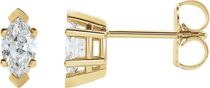 1/2 Ctw Marquise Lab-Grown Diamond V-End Earrings - Lab Grown Diamond