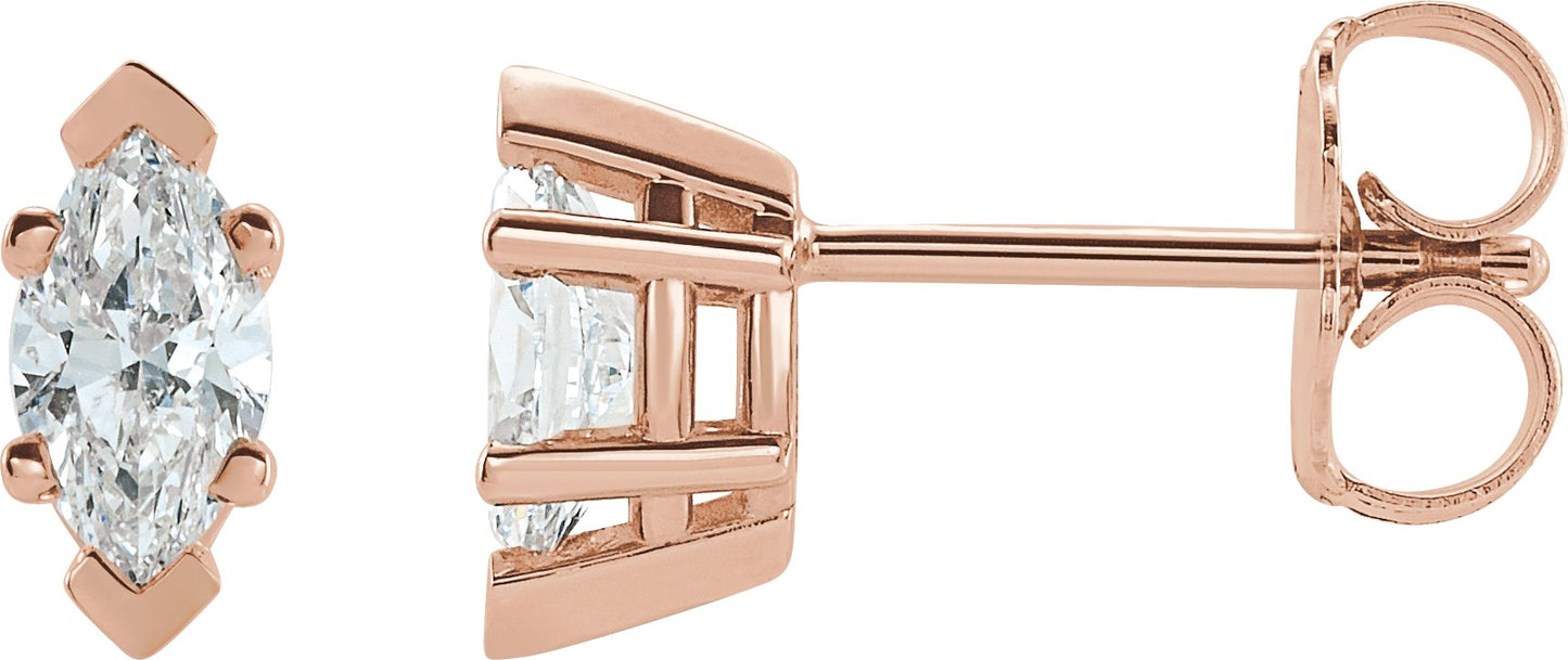 3/8 Ctw Marquise Lab-Grown Diamond V-End Earrings