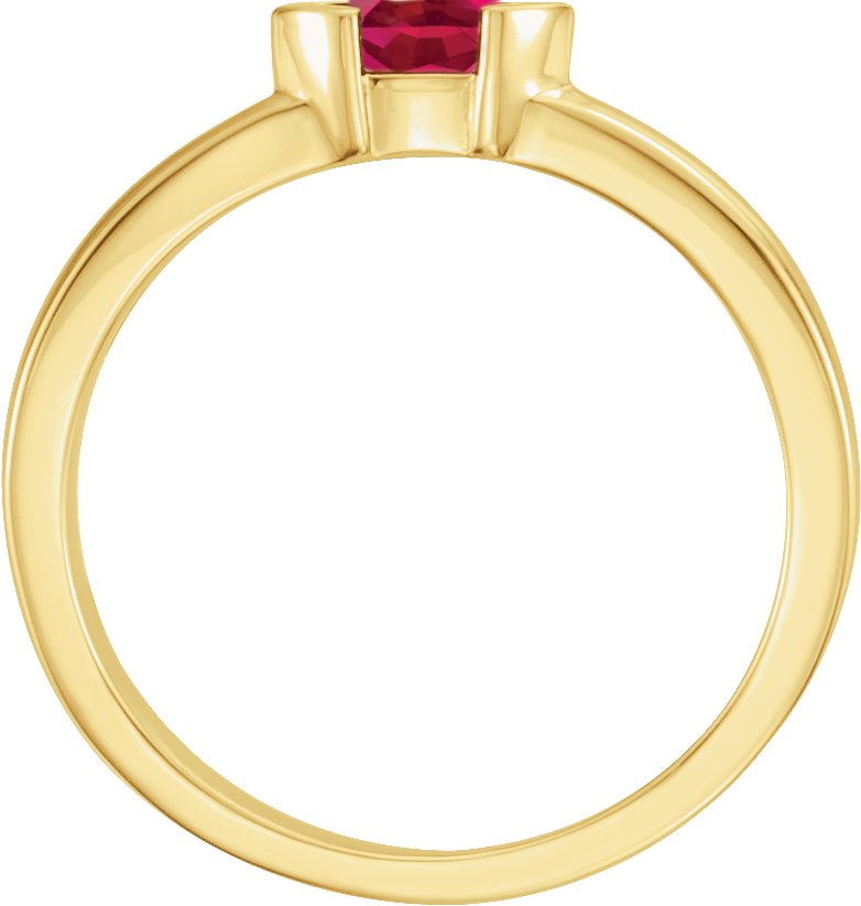 Lab-Grown Ruby Family Stackable Ring - Yellow Gold