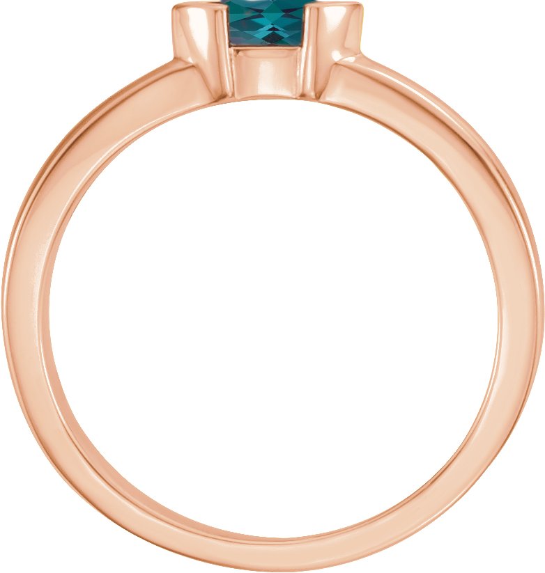 Lab-Grown Alexandrite Family Stackable Ring - Rose Gold