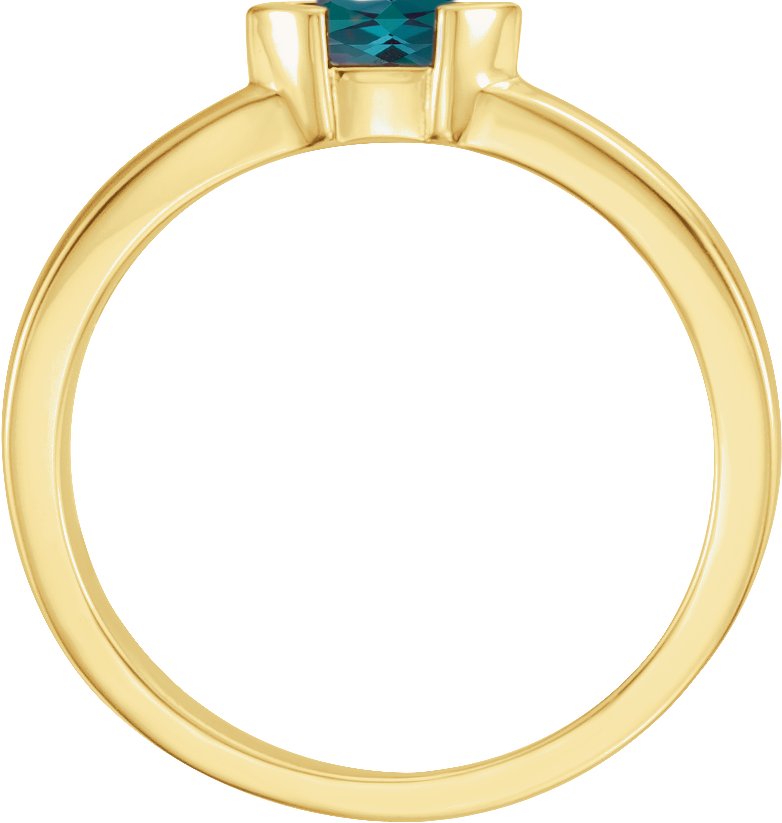 Lab-Grown Alexandrite Family Stackable Ring - Yellow Gold