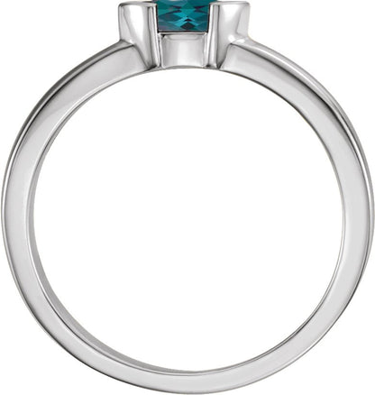 Lab-Grown Alexandrite Family Stackable Ring - White Gold