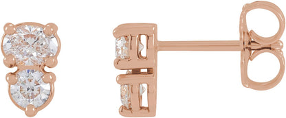 1/2 Ctw Oval Lab-Grown Diamond Stud Earrings - Rose Gold - Lab Grown Diamond