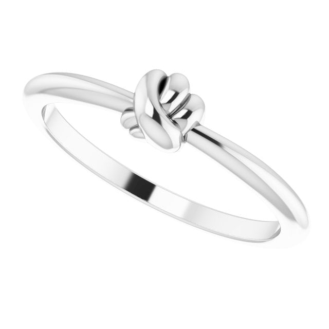 Stackable Knot Ring - White Gold