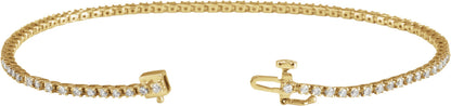 Lab-Grown Diamond Line Bracelet - Yellow Gold - Lab Grown Diamond